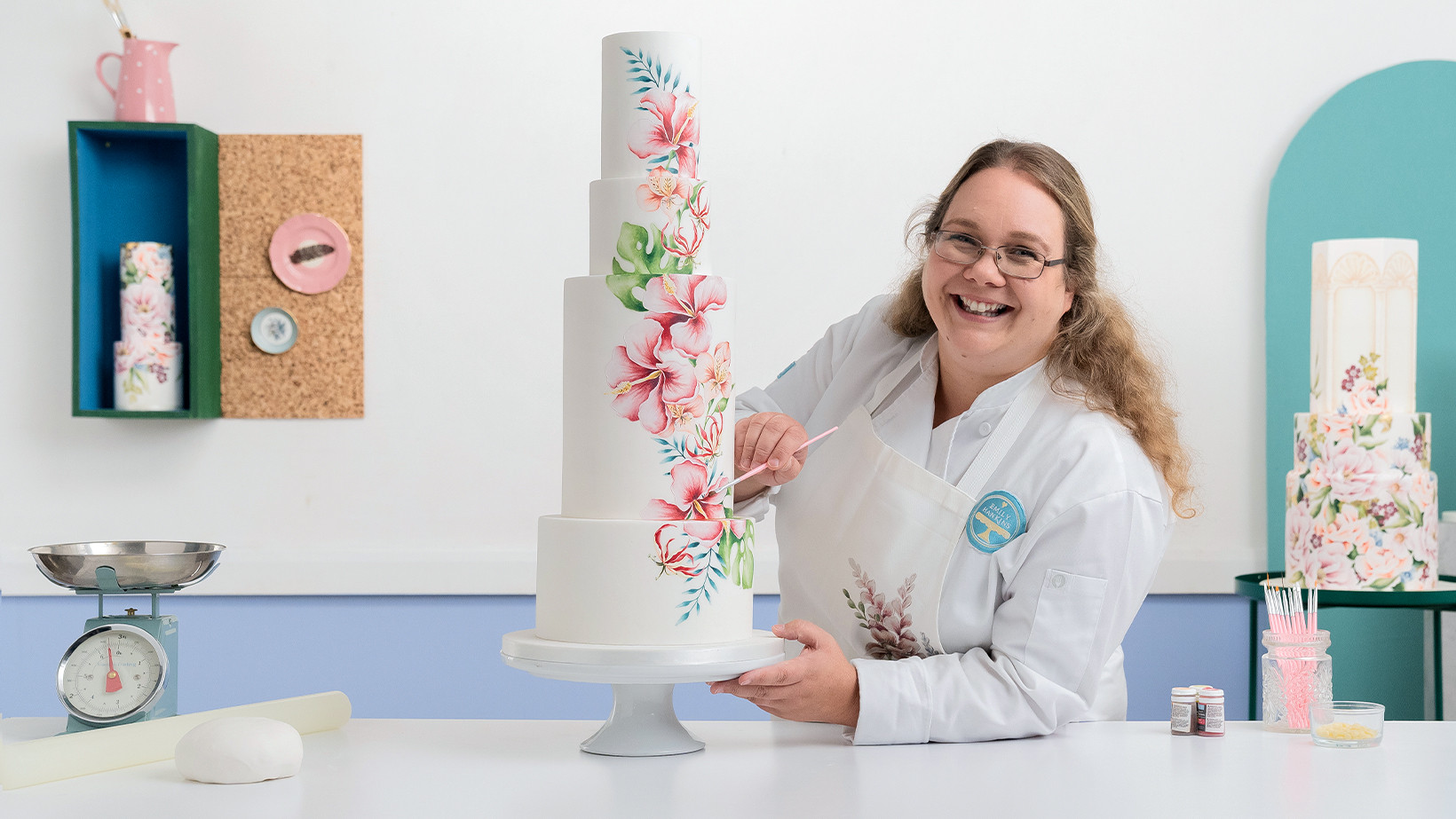 Floral Textured Wedding Cake - Amanda Earl Cake Design