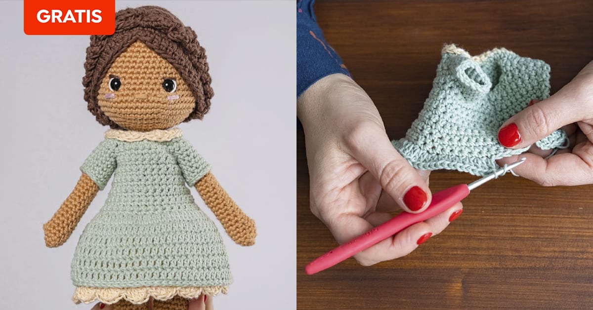 Gratis patron de un vestido para amigurumi Domestika