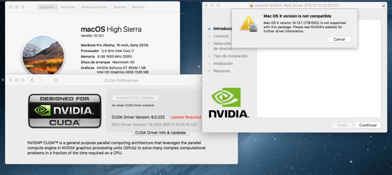 cuda nvidia driver for mac high sierra 10.13.1