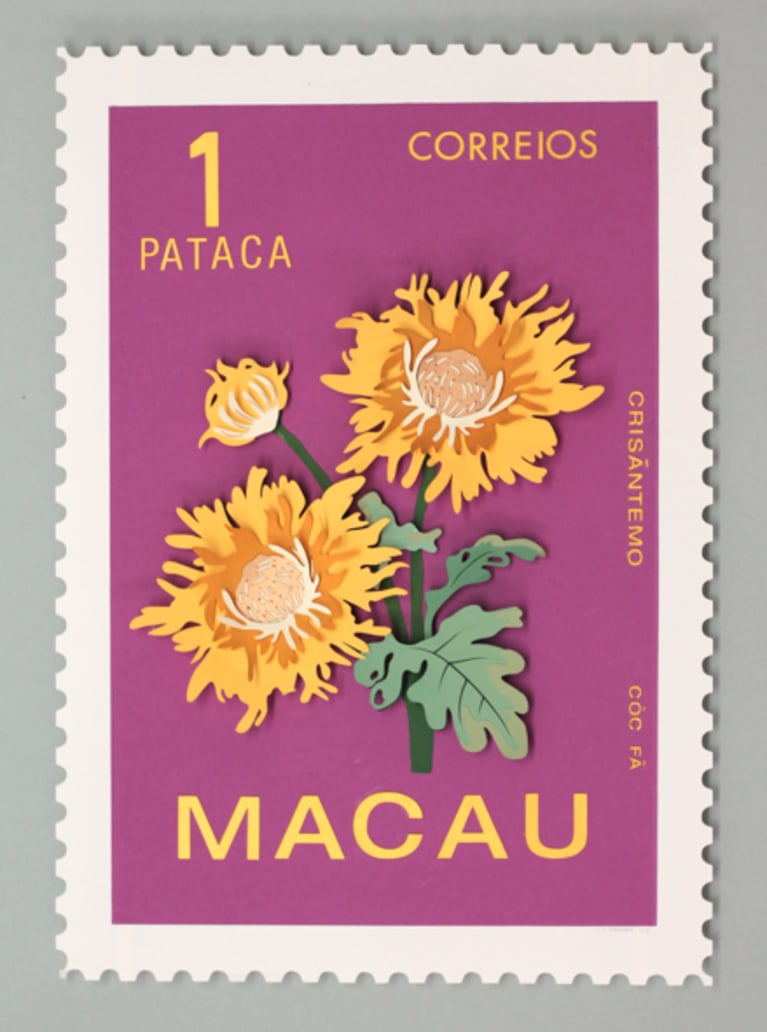 Floral stamps in paper