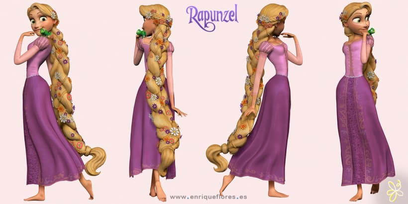 Rapunzel y Pascal - Enredados | Domestika