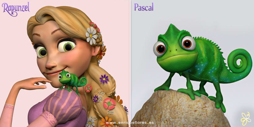 Rapunzel y Pascal - Enredados | Domestika