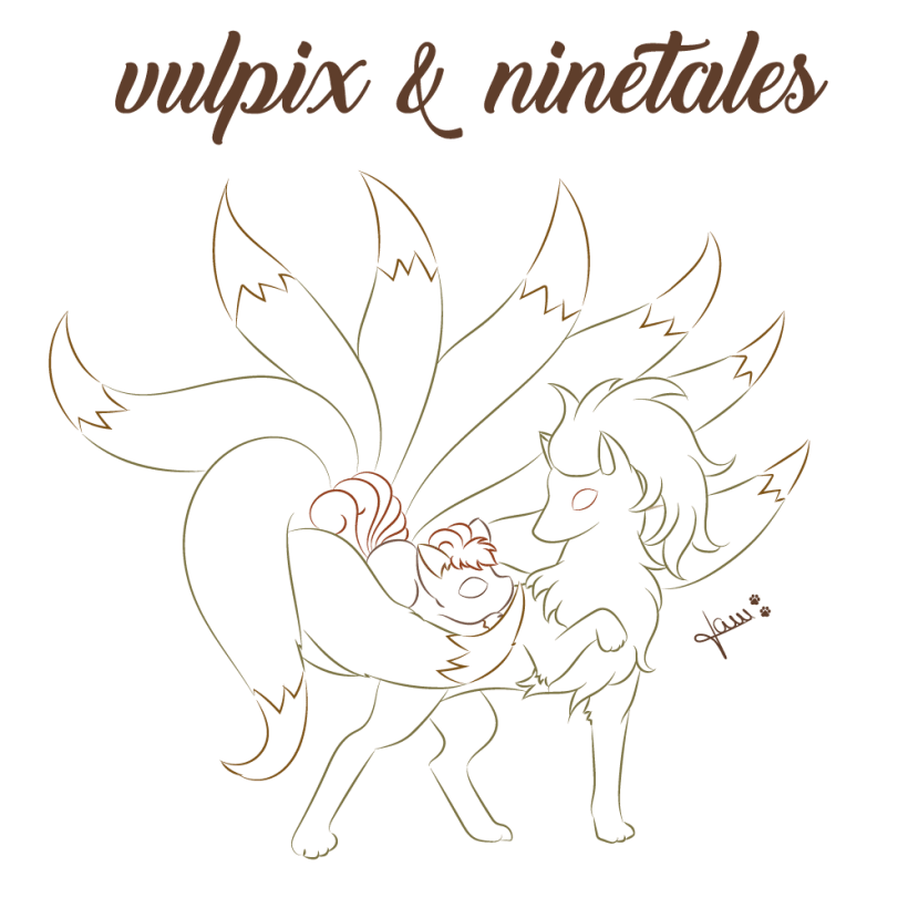 Pokémon Sol e Lua Vulpix Ninetales Livro de colorir, vulpix