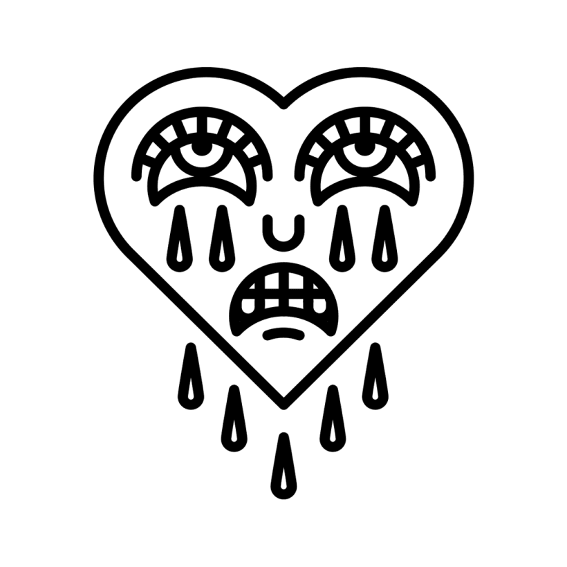 Crying Heart Traditional Tattoo IRON ON PATCH  Etsy