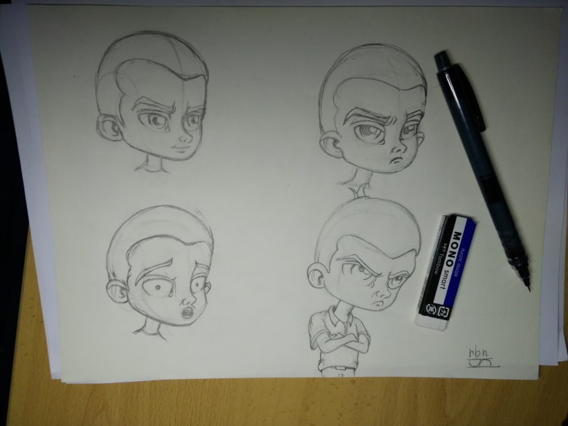 Diseño de personajes: boceto a lápiz. | Domestika