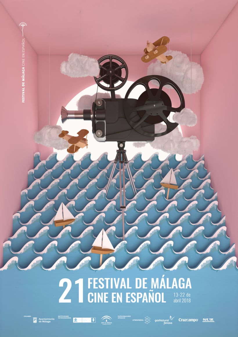 Propuesta Cartel Del 21 Festival De Malaga Cine En Espanol 2018 Domestika