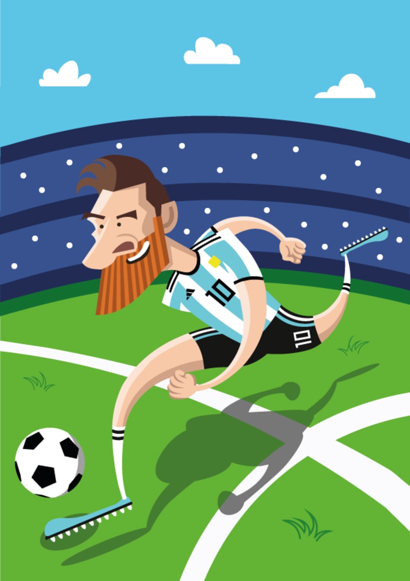 Leo Messi - Caricatura | Domestika