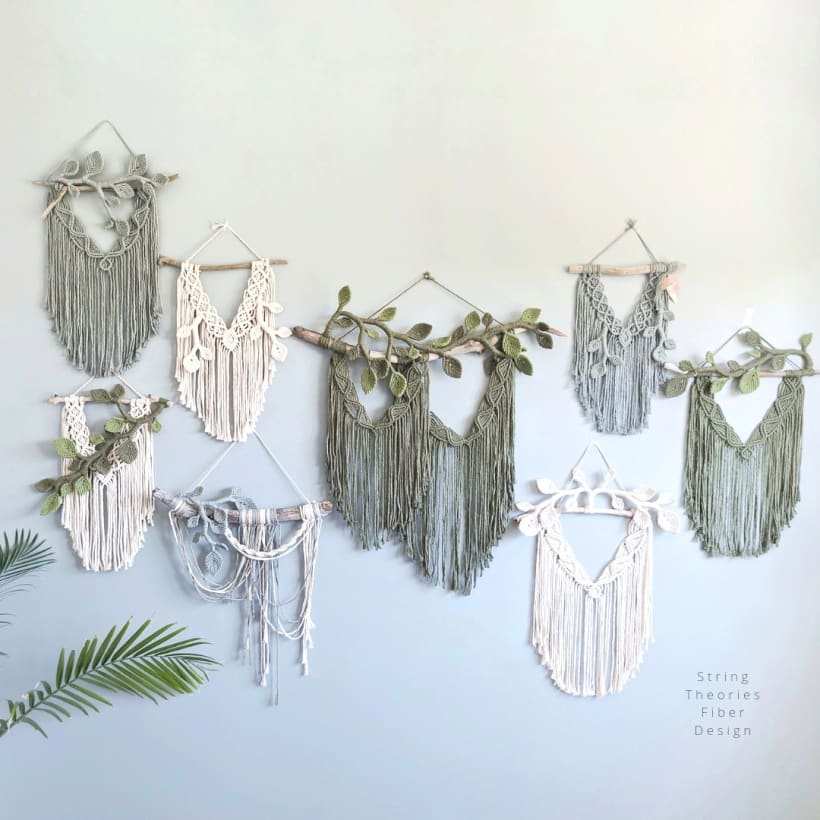 Intricate Cream Macrame Wall Hanging, String Theories Fiber Design