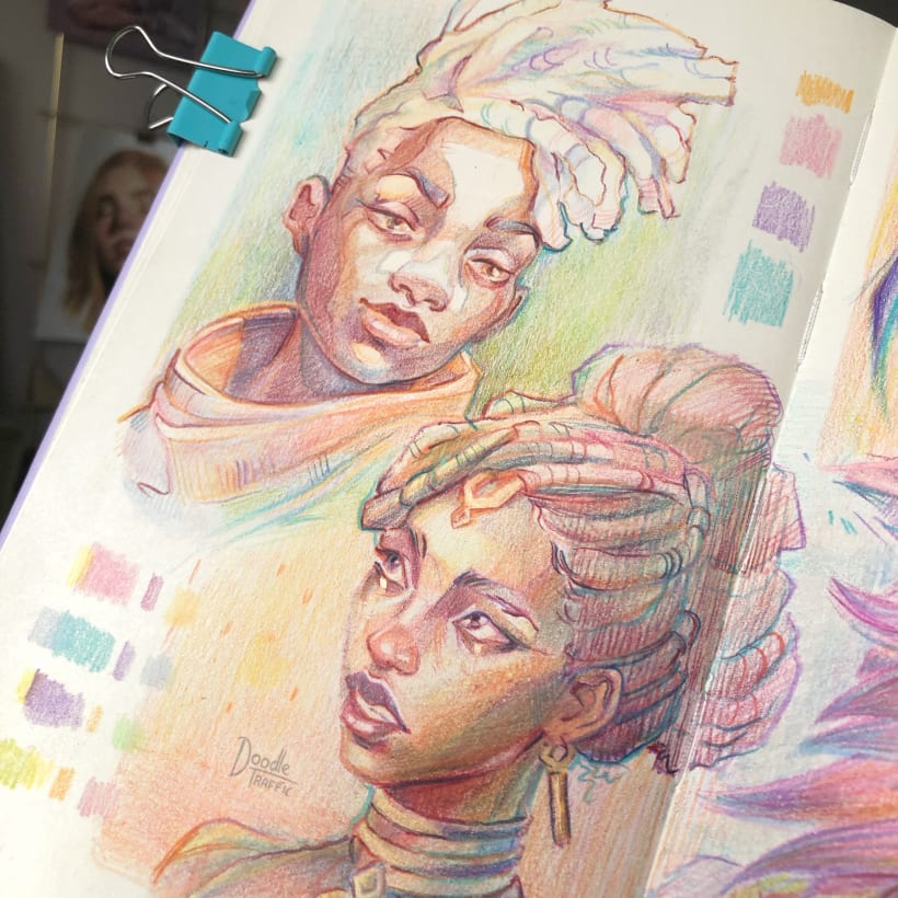 Arcane” Portrait Studies - Colored Pencils