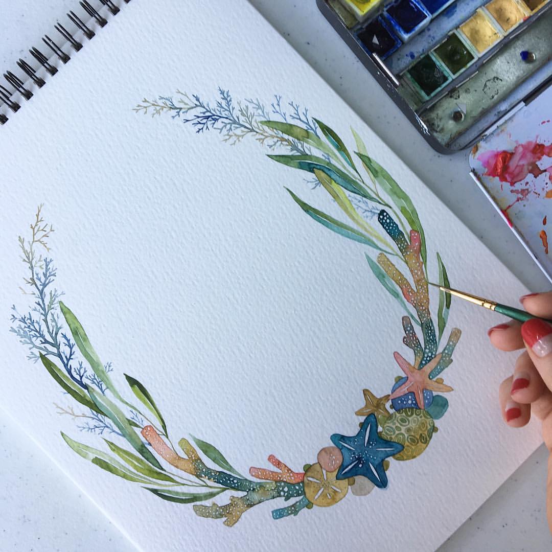 A botanical watercolor piece featuring my favorite metallic watercolors  (Fine tec) 🙂 : r/Watercolor