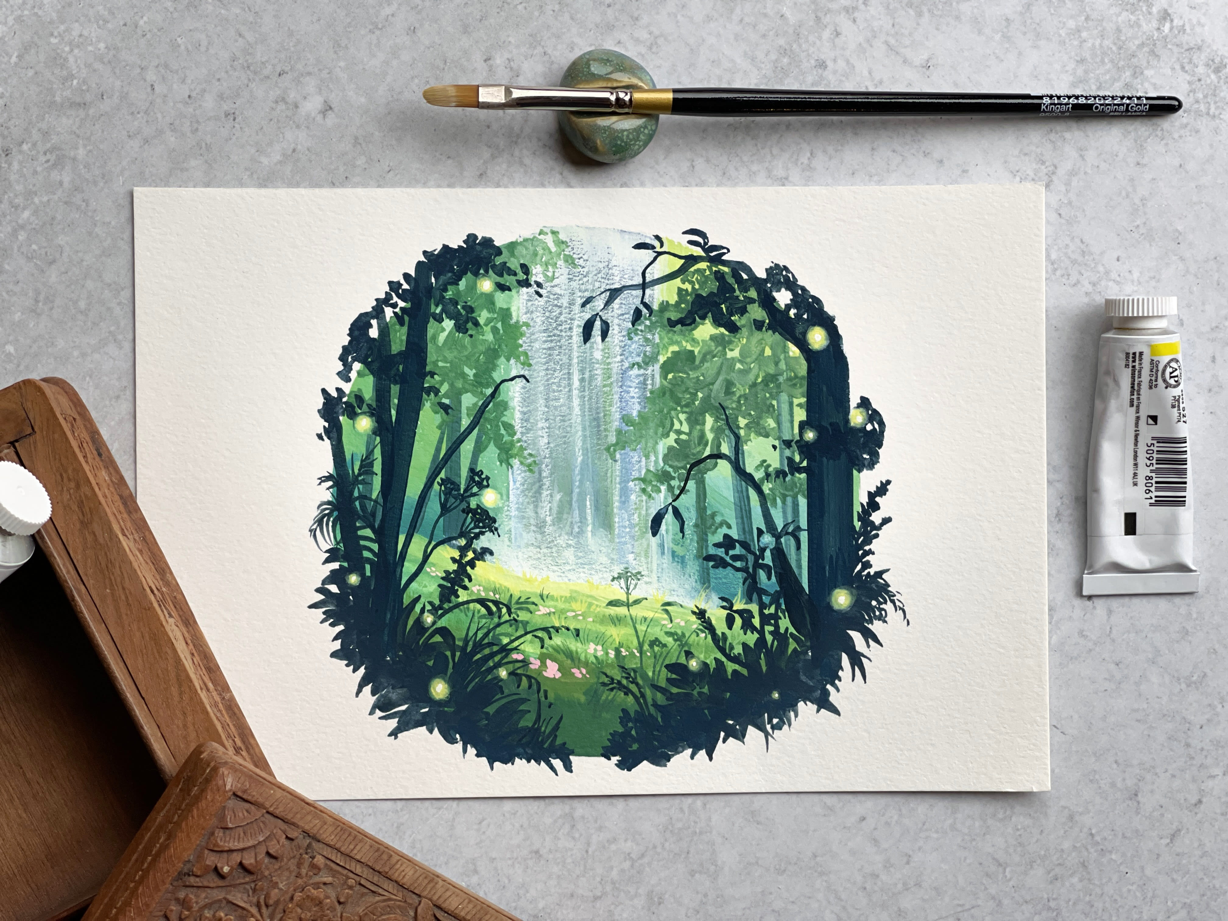 My project in Painting Atmospheric Landscapes with Gouache course |  Domestika