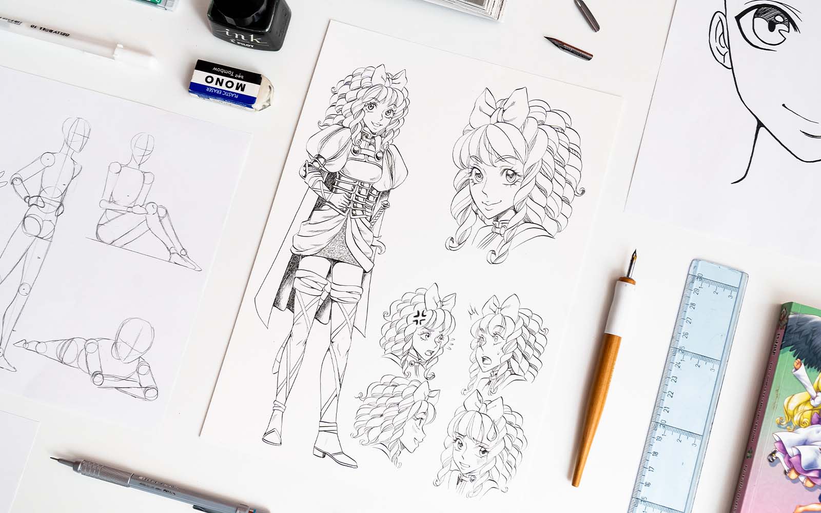 Sketching Full Manga Page  Anime Manga Drawing 