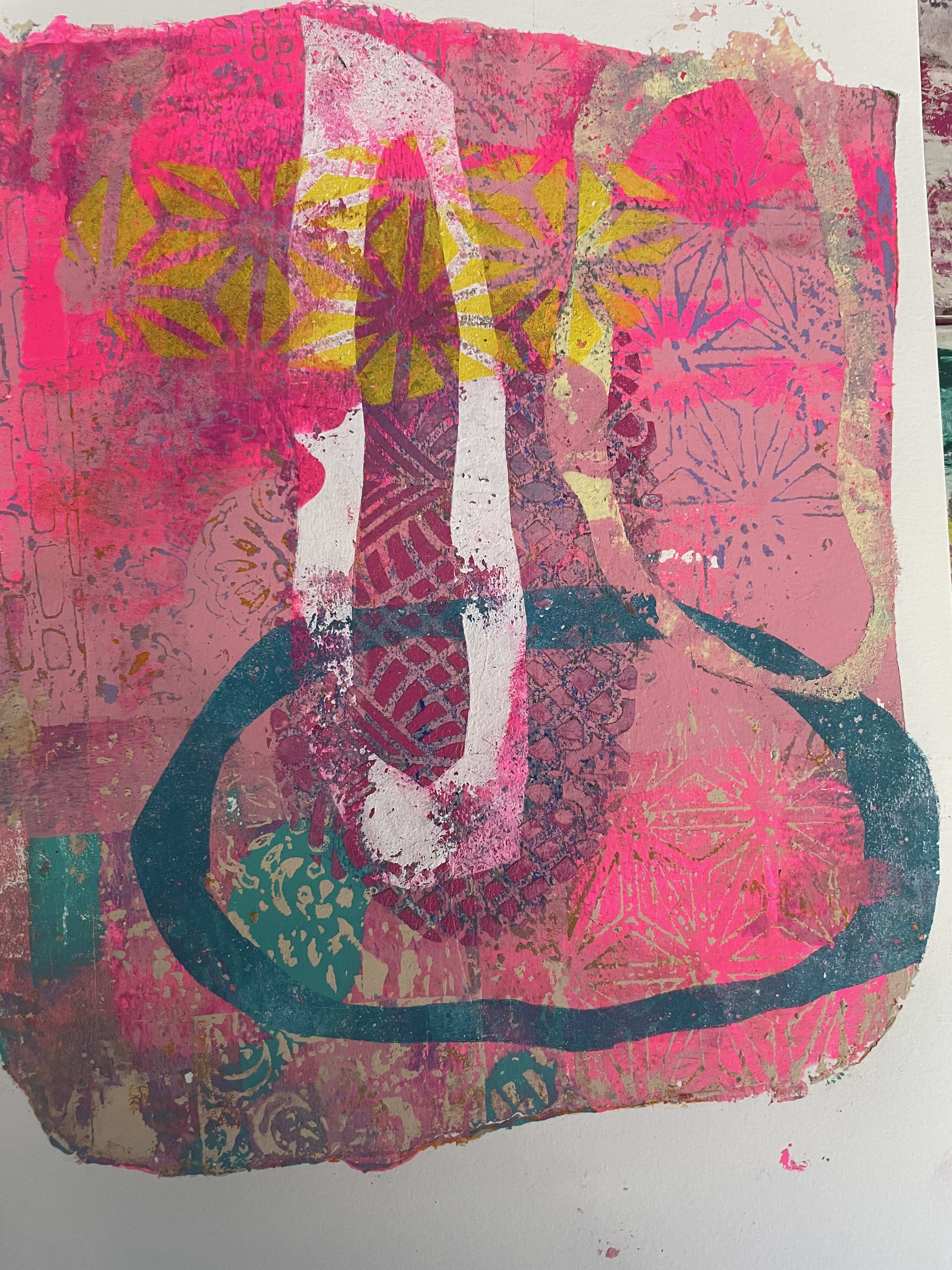 Gelli Plate Printing with Stencils for Making Mixed-Media Backgrounds