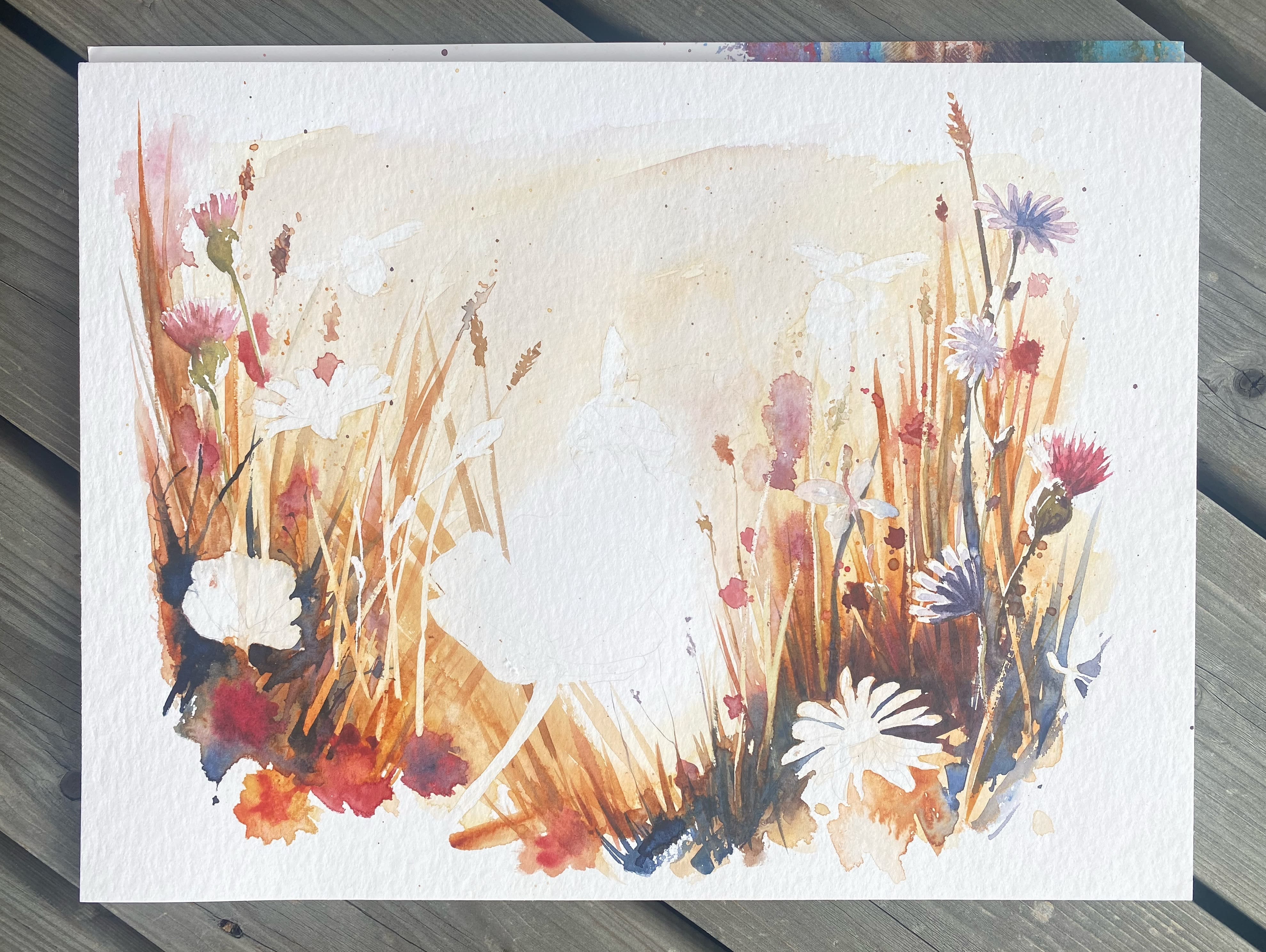 Playing with masking fluid : r/Watercolor