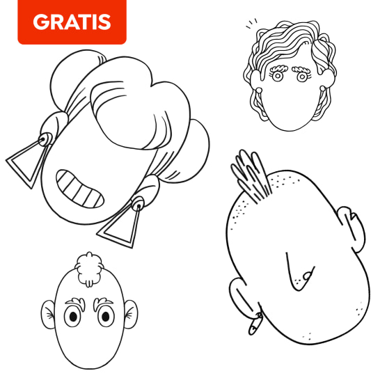 Descarga gratis rostros para dibujar y colorear de Puño