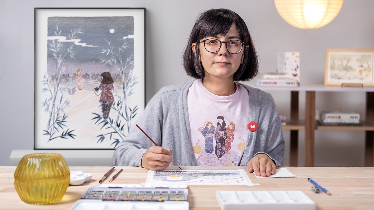 Watercolor Illustration With Japanese Influence Flor Kaneshiro