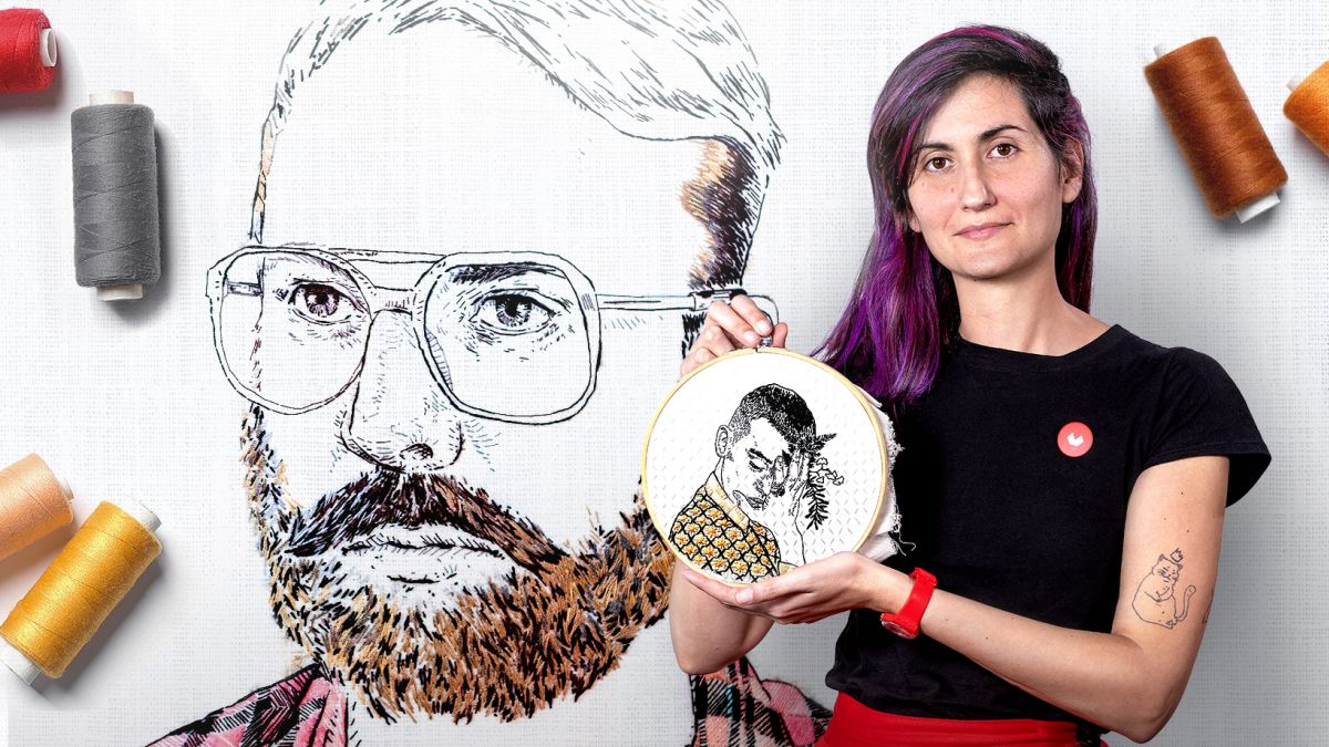 Creation of Embroidered Portraits by Bugambilo