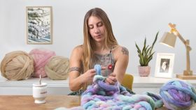Introducción al arm knitting y teñido de lana