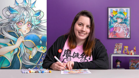 Corso online - Colorazione con pennarelli per disegno manga (Taniidraw)