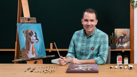 Retrato realista de mascotas con pintura al óleo