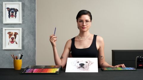 Pet Portraits in Colored Pencils