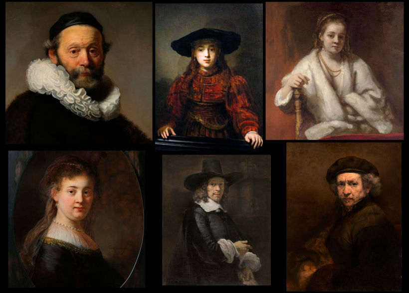 Influencia, Retratos pintados por Rembrandt. 