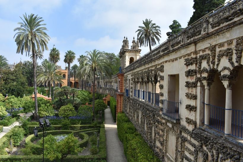Jardines del Real Alcázar de Sevilla, España, del siglo XIII.