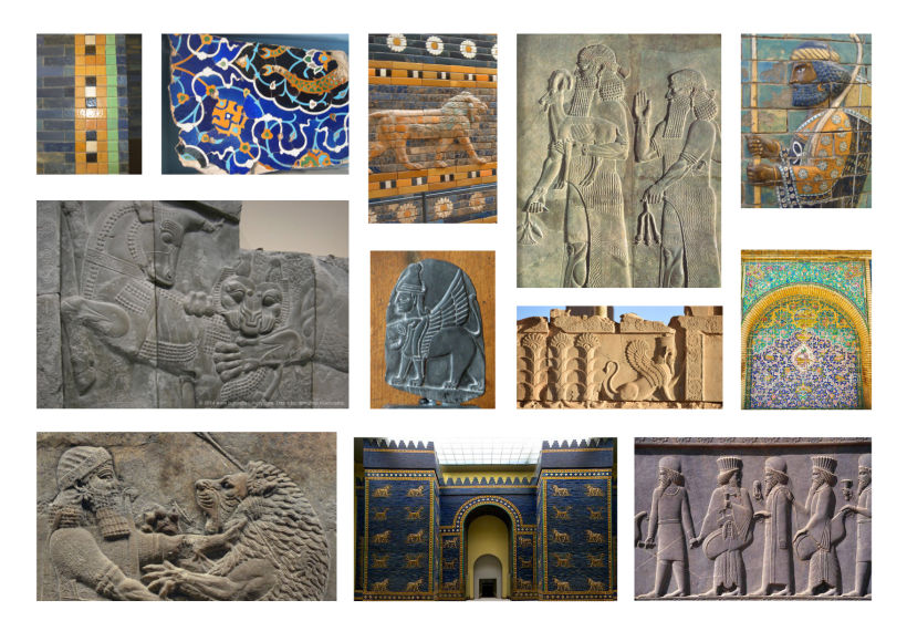 Moodboard, imágenes de inspiración del arte Persa.