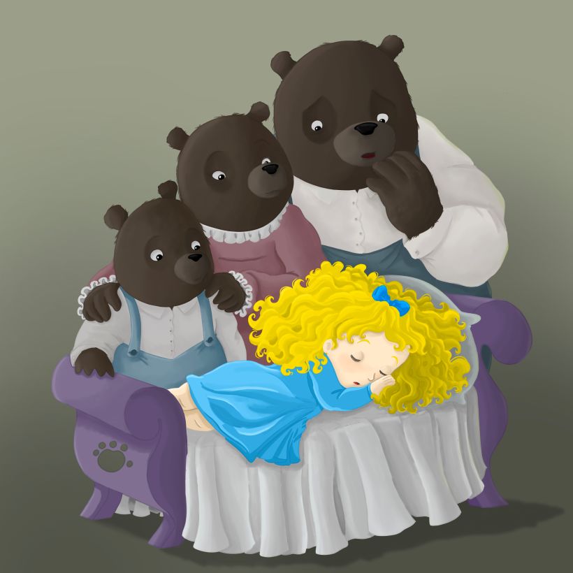 My project in Digital Painting for Characters: Goldielocks and 3 bears  0