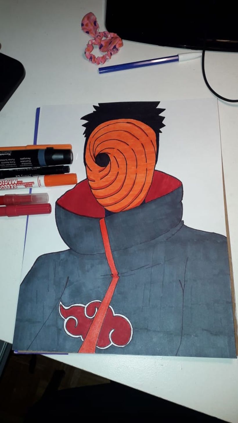 Obito Uchiha art process post✍️🌩️. . Anime - Naruto . Made by -@desper_art  . . Why is it raining today? . . Check out more post like… | Instagram