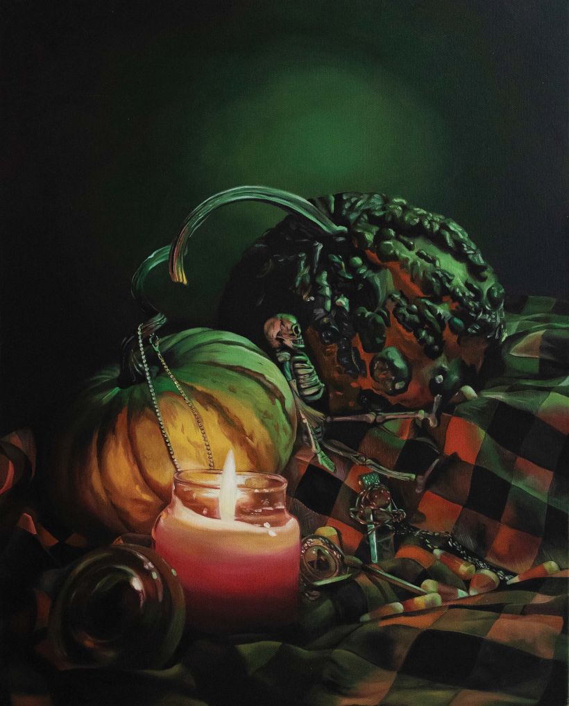 "Pumpkin Lights" - Oleo sobre lienzo