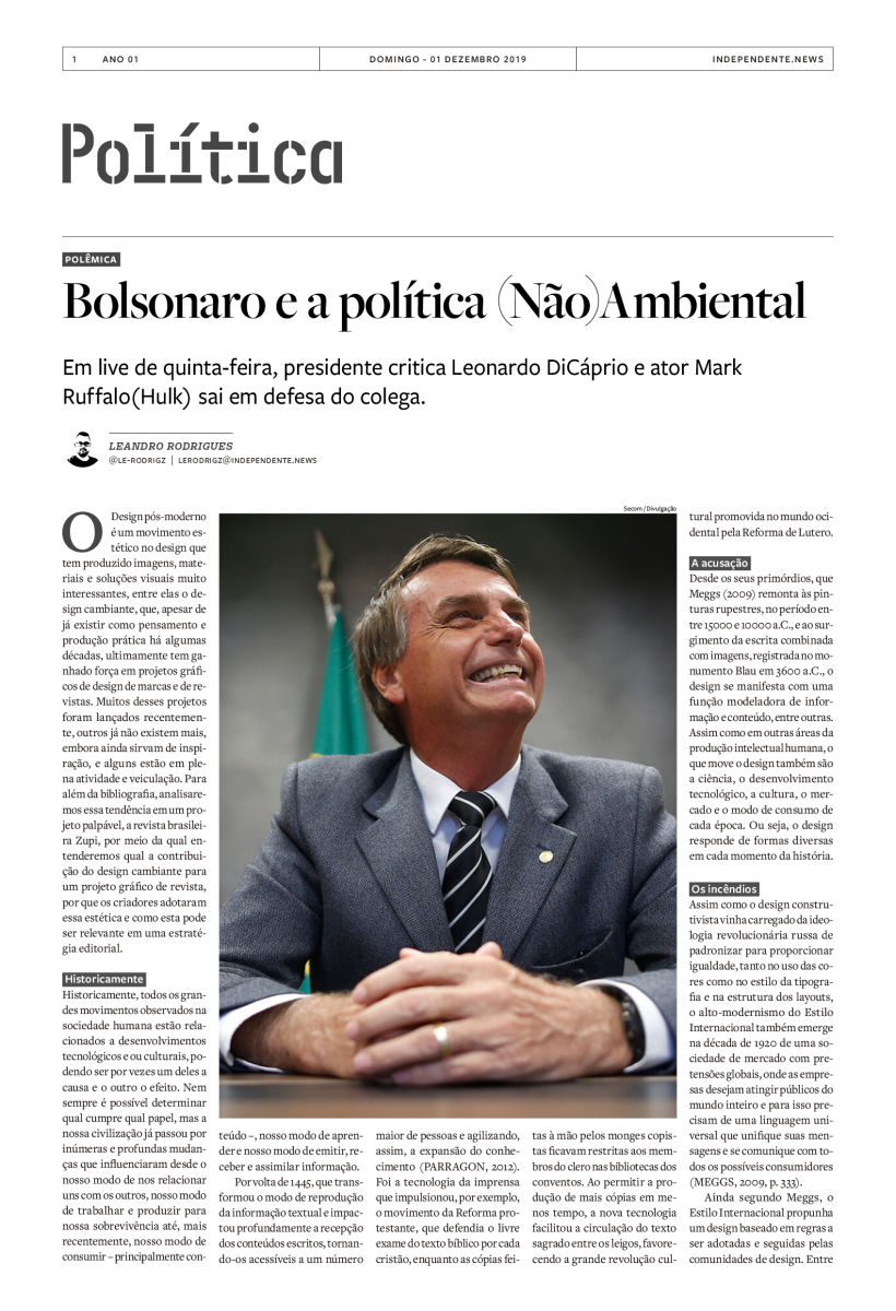 Projeto Gráfico Jornal "Independente" 8