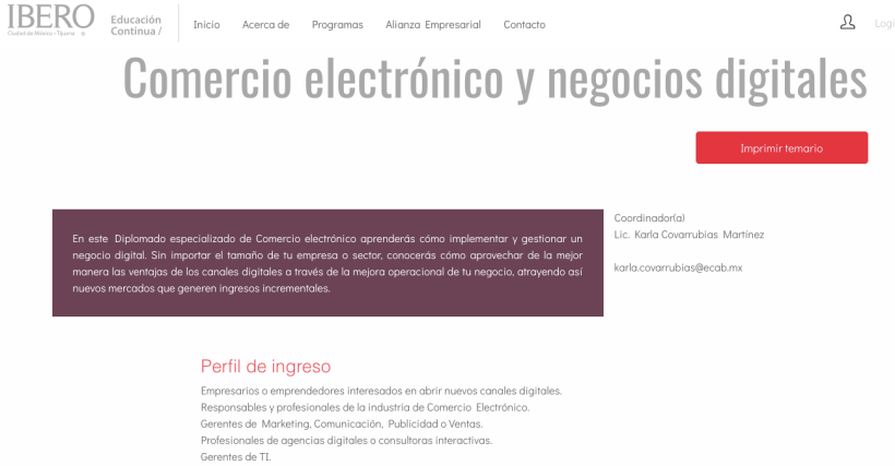 Creación y coordinación del Diplomado de eCommerce en La Ibero 1