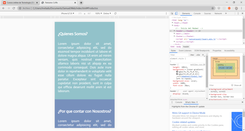 Mi Proyecto del curso: Introducción al Desarrollo Web Responsive con HTML y CSS 6
