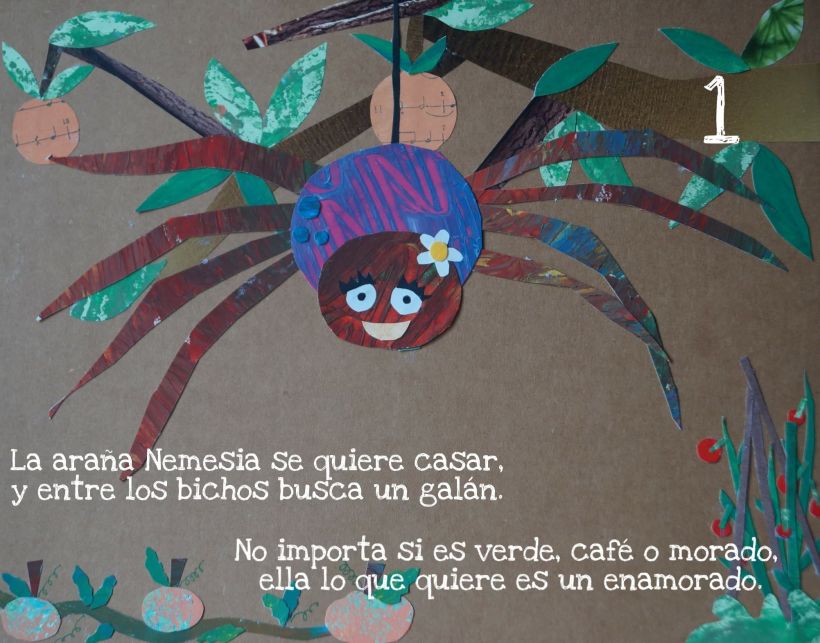 La araña Nemesia. Colección Cantos y cuentos de la hortaliza. De mi autoría. 1