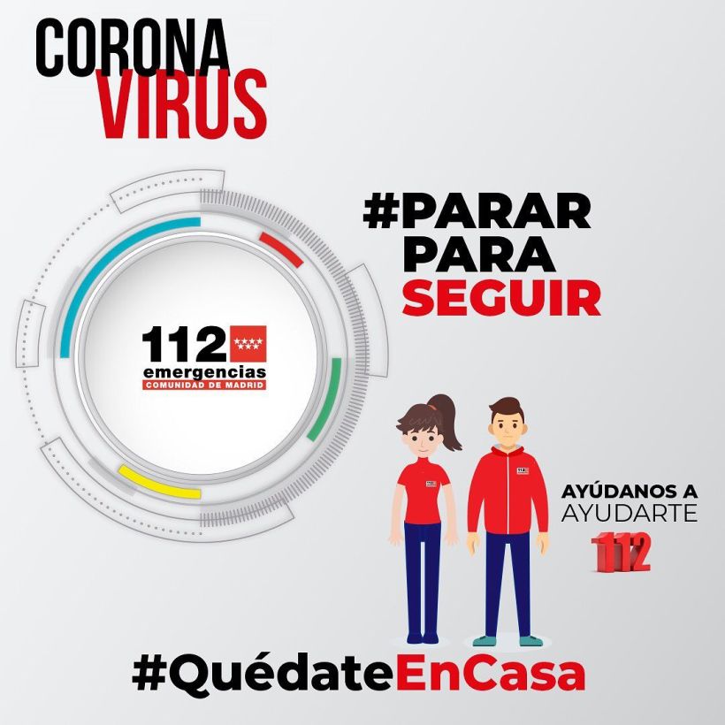 Diseño de cartelería para Emergencias Madrid 112 con motivo del Coronavirus. -1