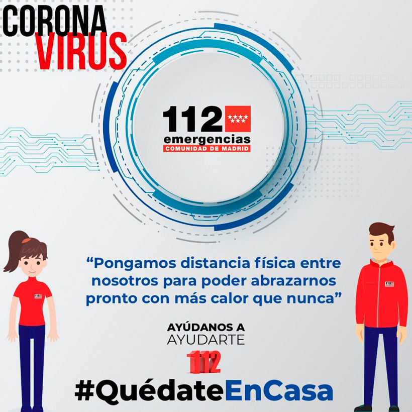 Diseño de cartelería para Emergencias Madrid 112 con motivo del Coronavirus. 0