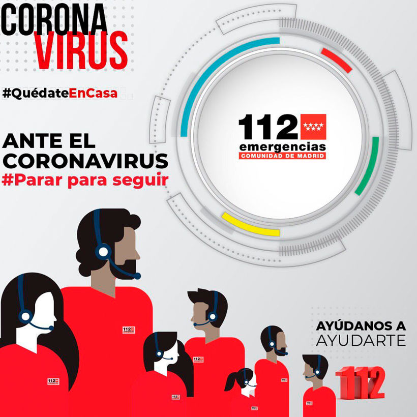 Diseño de cartelería para Emergencias Madrid 112 con motivo del Coronavirus. 1