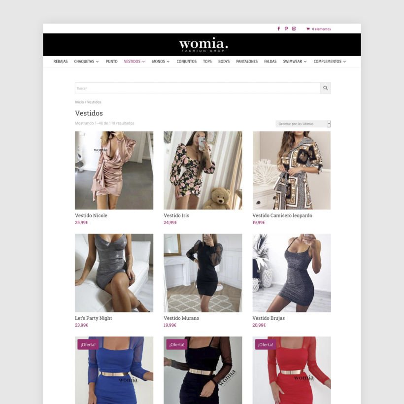 Diseño Web: Womia Fashion Shop 2
