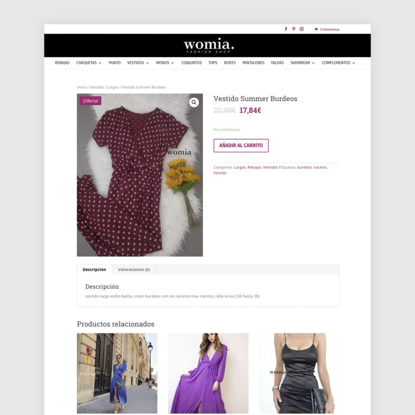 Diseño Web: Womia Fashion Shop 3