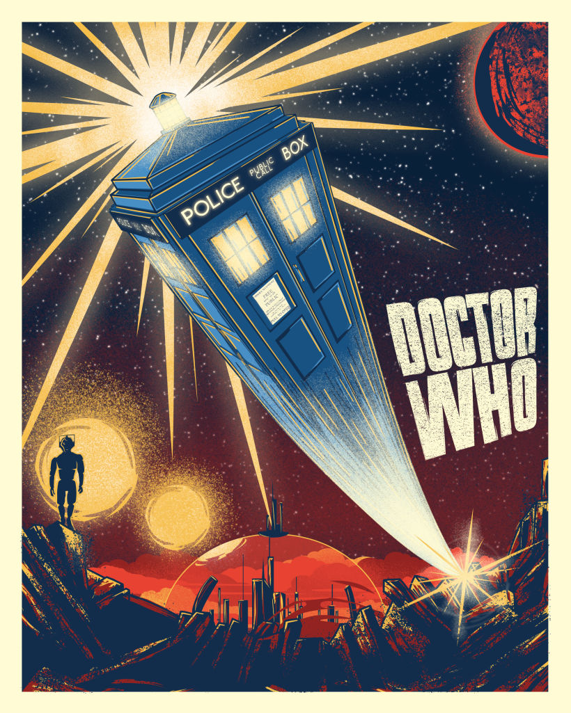 Ilustración de la serie de TV, Doctor Who. 