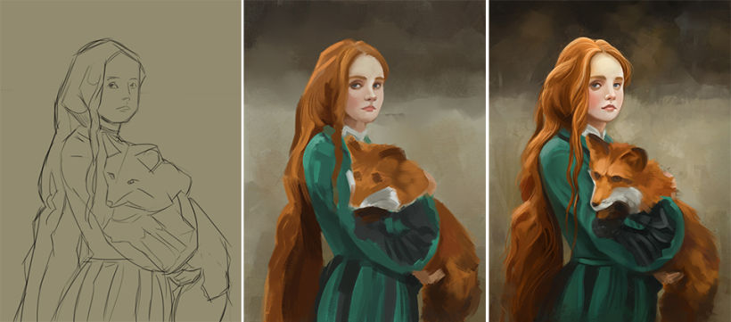 Fox Princess - ilustración de retrato 1