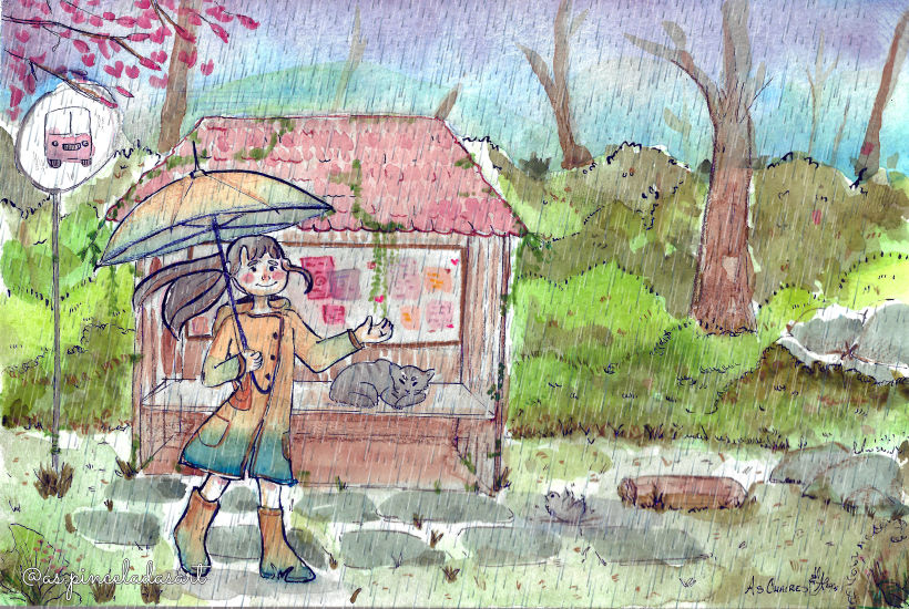 Rainy Season Drawing/ Memory Drawing/ Rainy Season / Rainy Day Drawing -  YouTube
