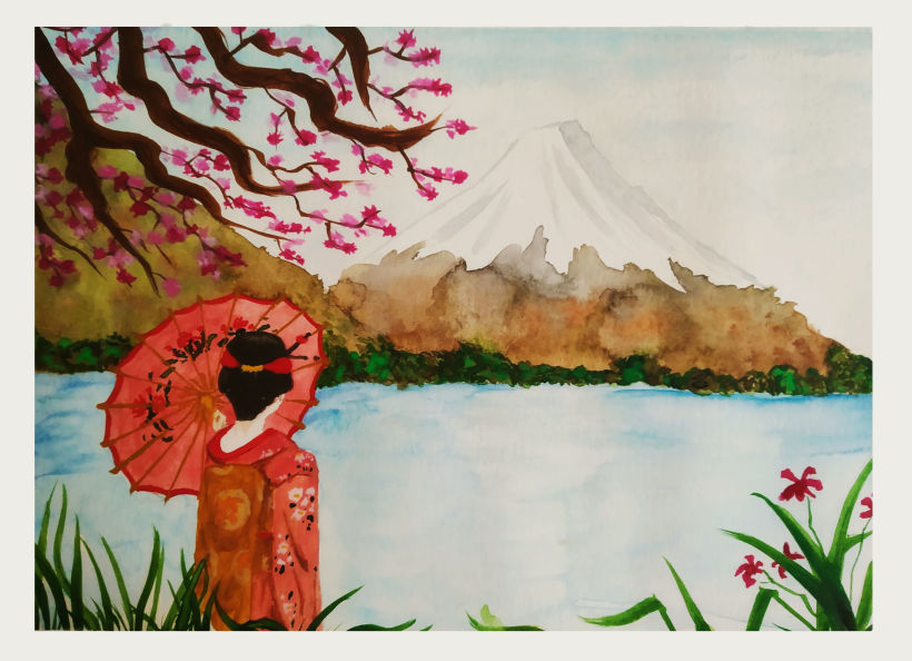Mi Proyecto del curso: Geisha mirando el monte fuji 0