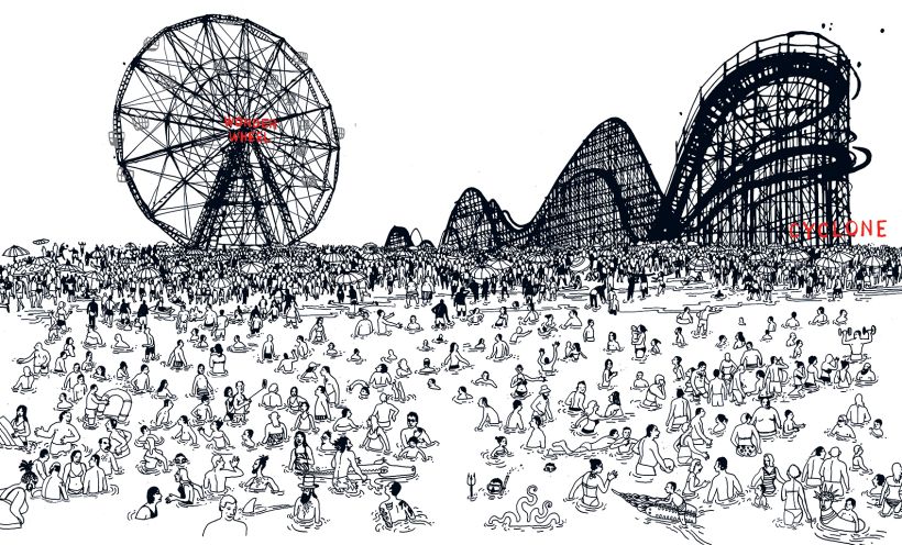 Coney Island, from my illustrated book " I am New York", Moleskine