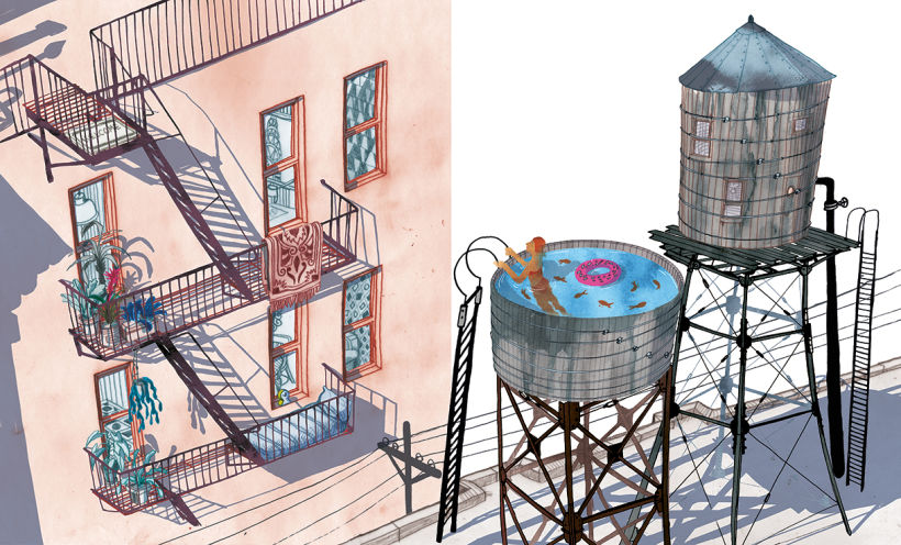 Fire Escapes, from my illustrated book " I am New York", Moleskine