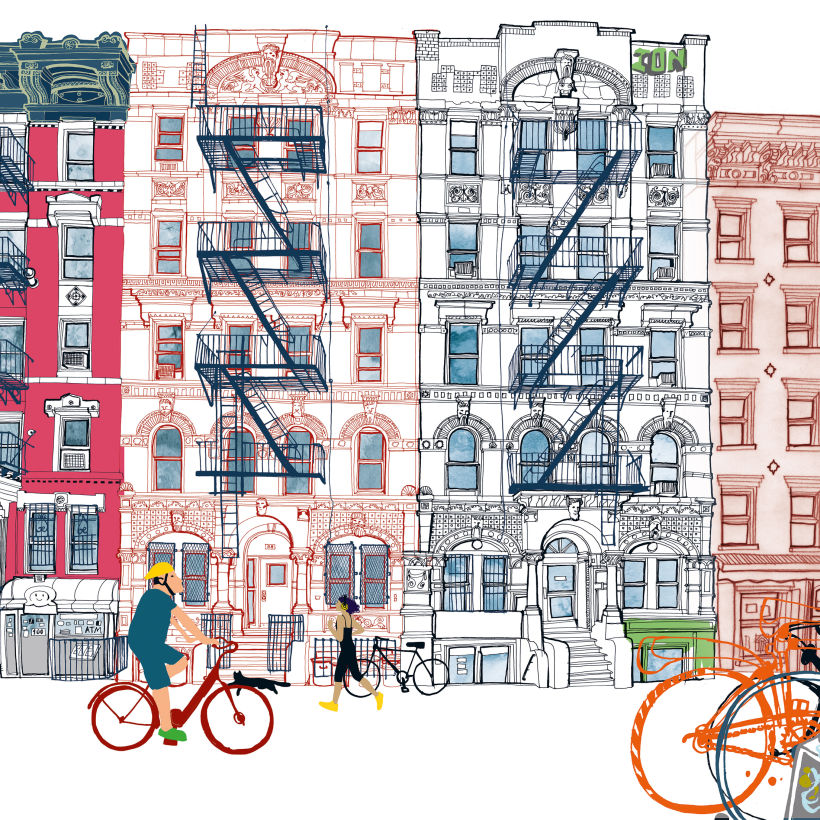 East Village, from my illustrated book " I am New York", Moleskine