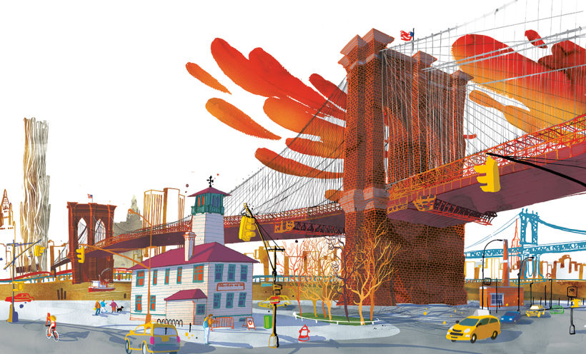 Brooklyn Bridge, from my illustrated book " I am New York", Moleskine