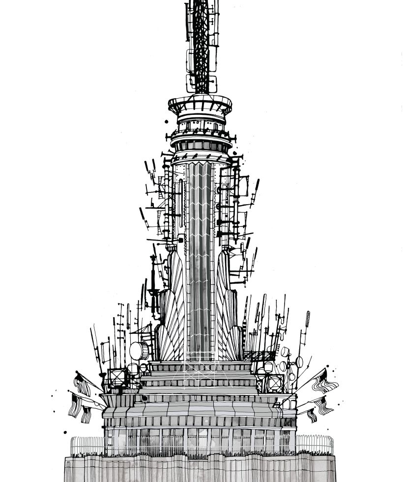 Empire State Building Spire, from my illustrated book " I am New York", Moleskine