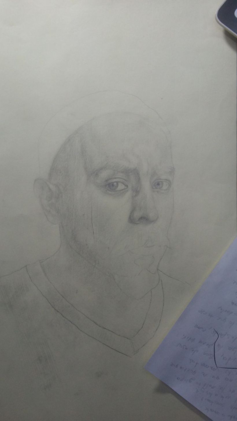 Mi Proyecto del curso: Retrato realista con lápiz de grafito. Autorretrato  1